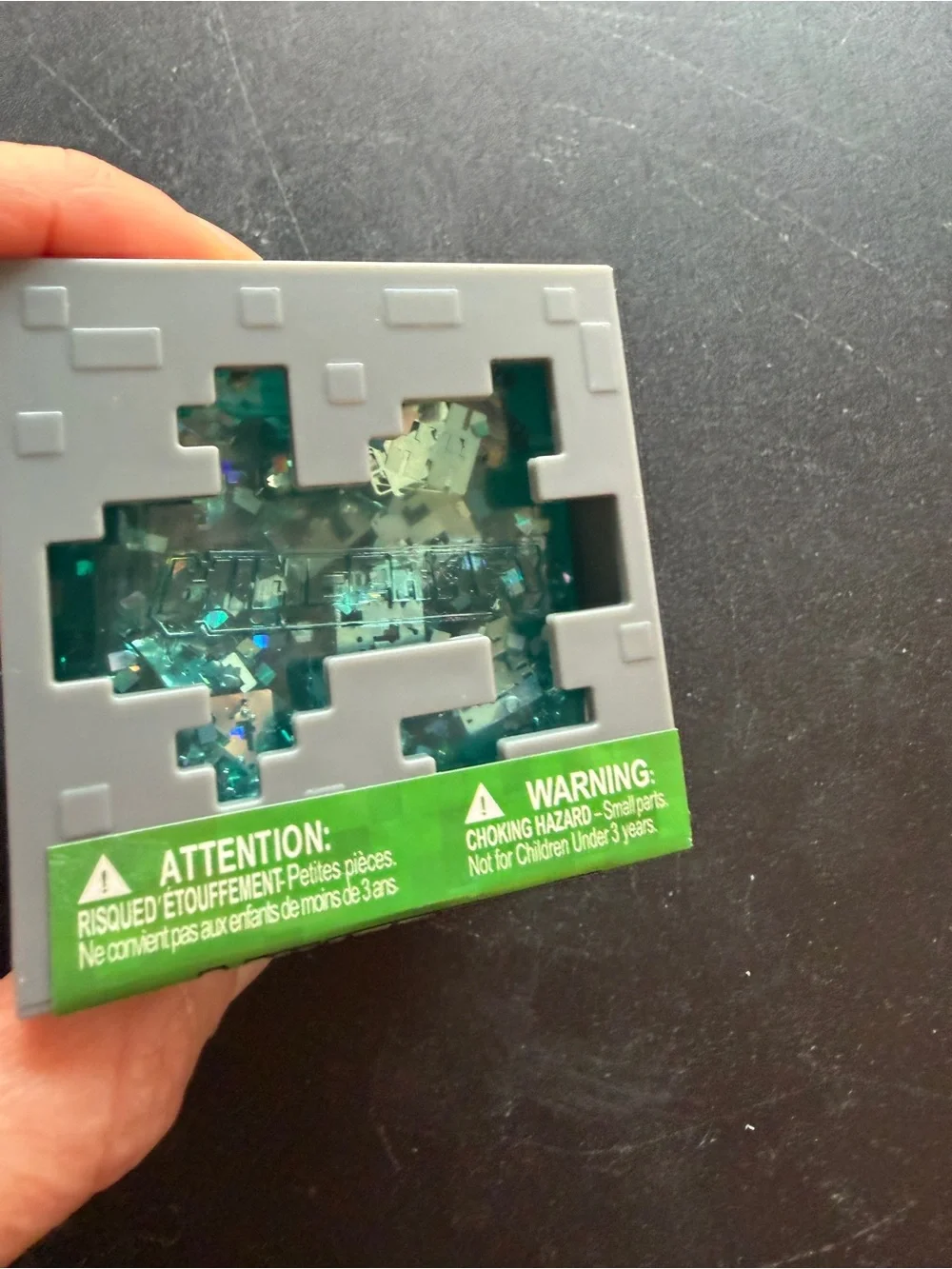 New Squishy Minecraft Jelly Cube Squeeze Fidget Toy Blue Viral Sensory Glitter